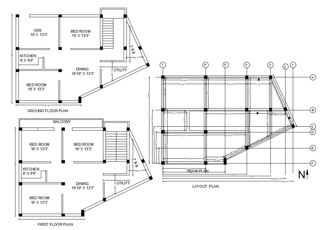 G+1 Residential House Plan Is Given in This Drawing Download the AutoCAD Drawing file