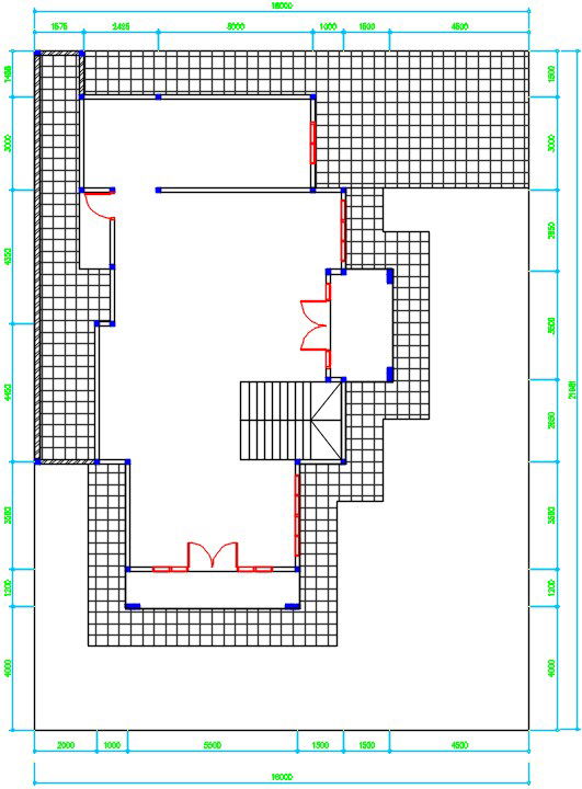 G+ 1 duplex house plan drawing