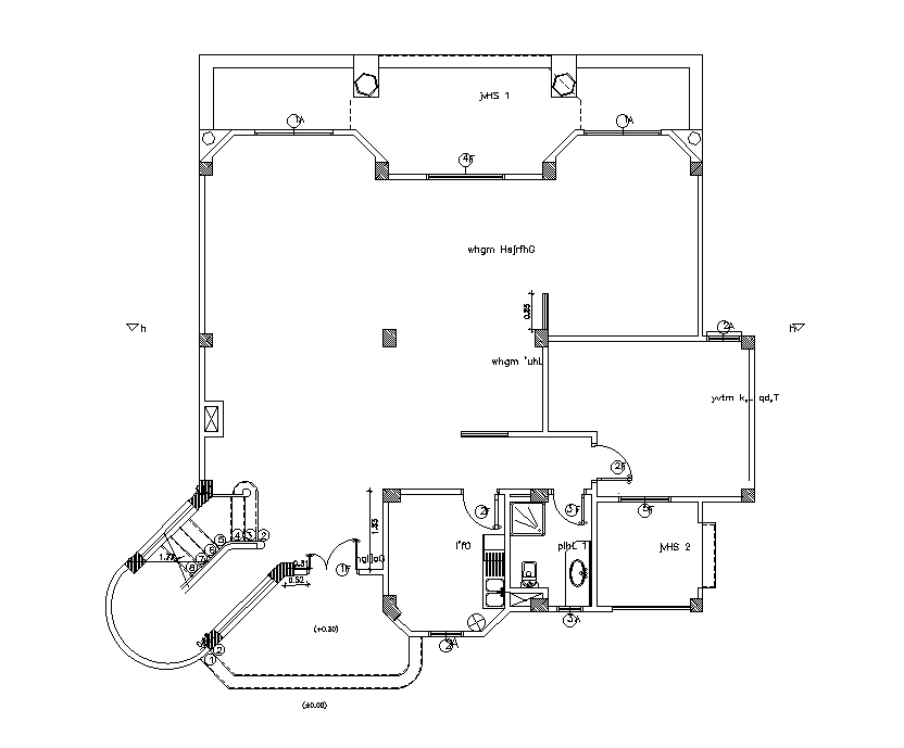 G+1 first floor villa plan is given in this Autocad drawing file. Download now.