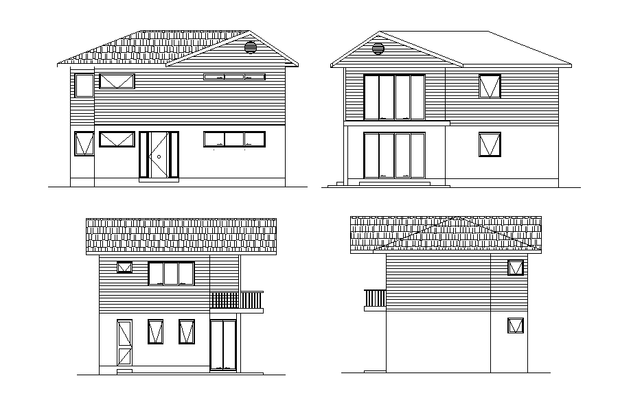 G+1 home elevation building is given in this Autocad drawing file. Download now.