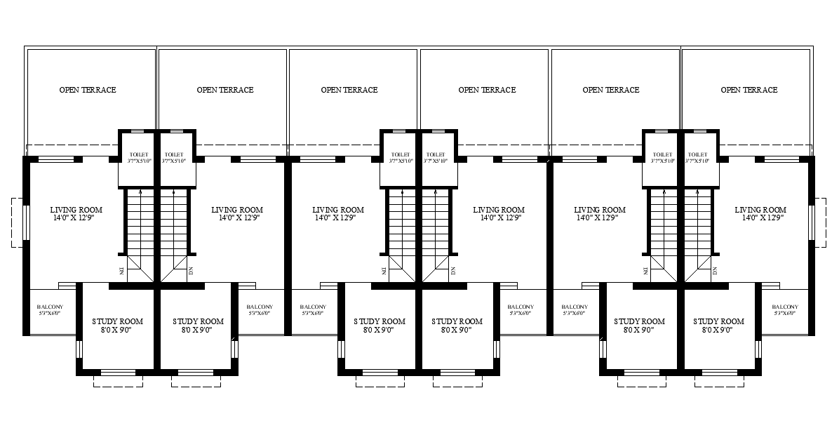 G+1 row house plan is given in this Autocad drawing model. Download now.