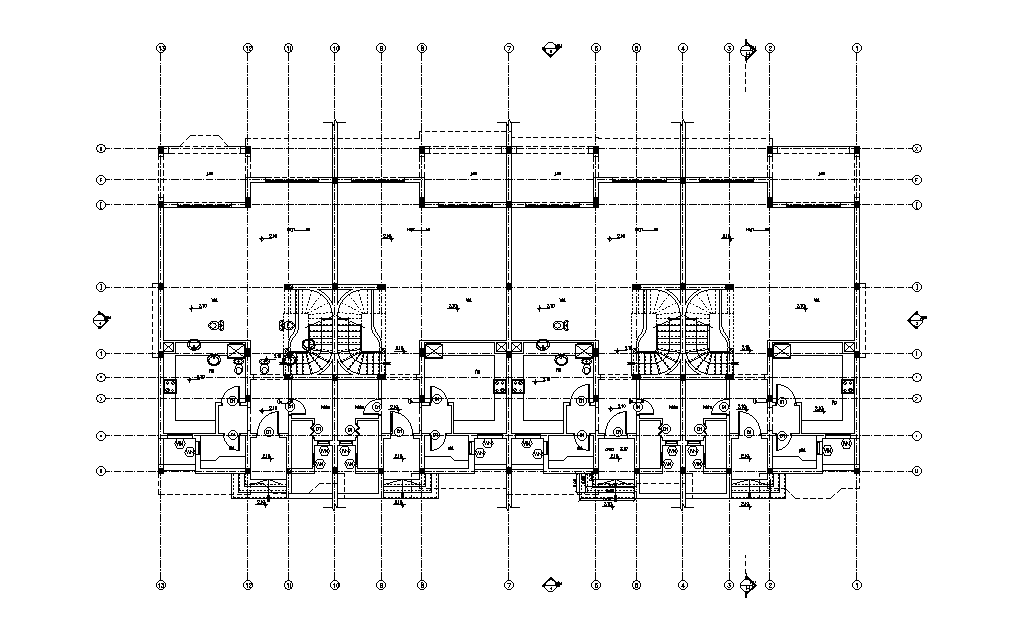 G+1 town house plan is given in this Autocad drawing file.Download now.
