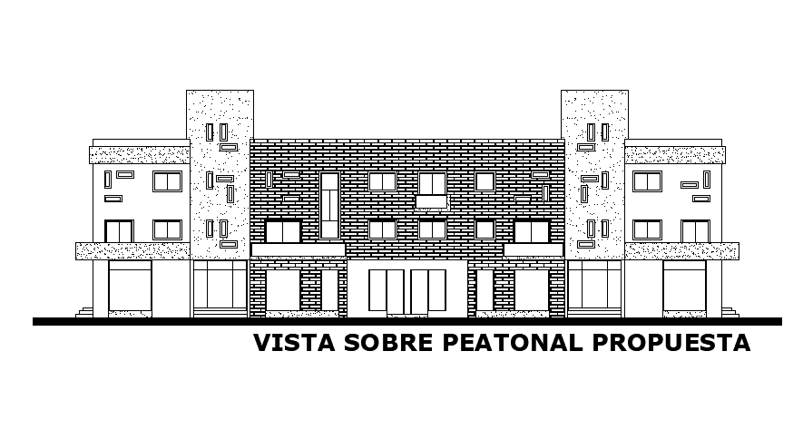 G+2 Storey Apartment Building Front Elevation Design Download AutoCAD File