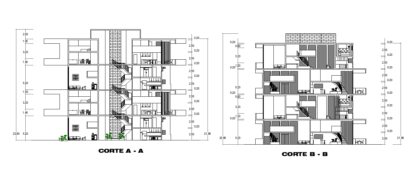 G+ 3 home building elevations has given in this Autocad drawing file.Download now.