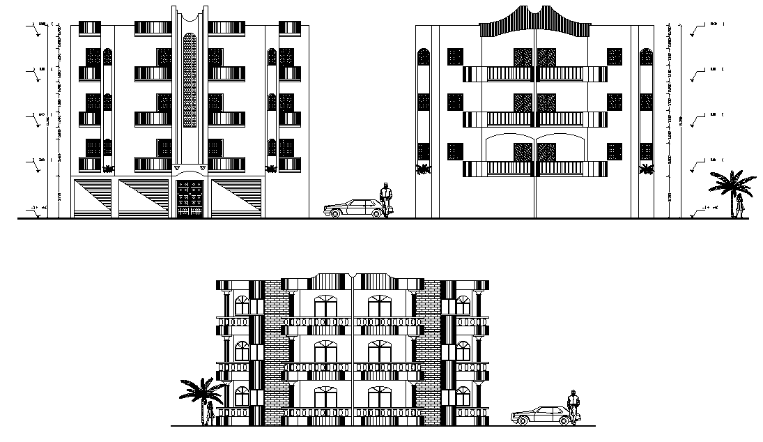 G+3 house building is given in this Autocad drawing file. Download now.