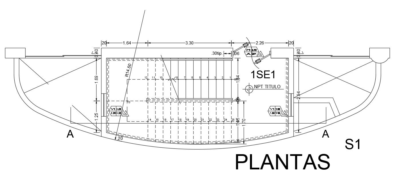 G+5 apartment building third floor staircase plan is given in this Autocad drawing file.Download now.