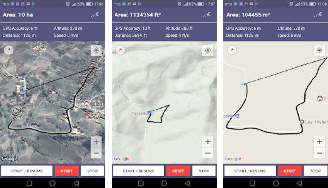 GPS Area measurement