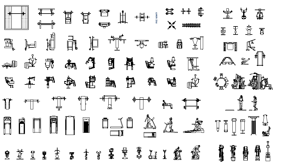 GYM Equipment dwg file