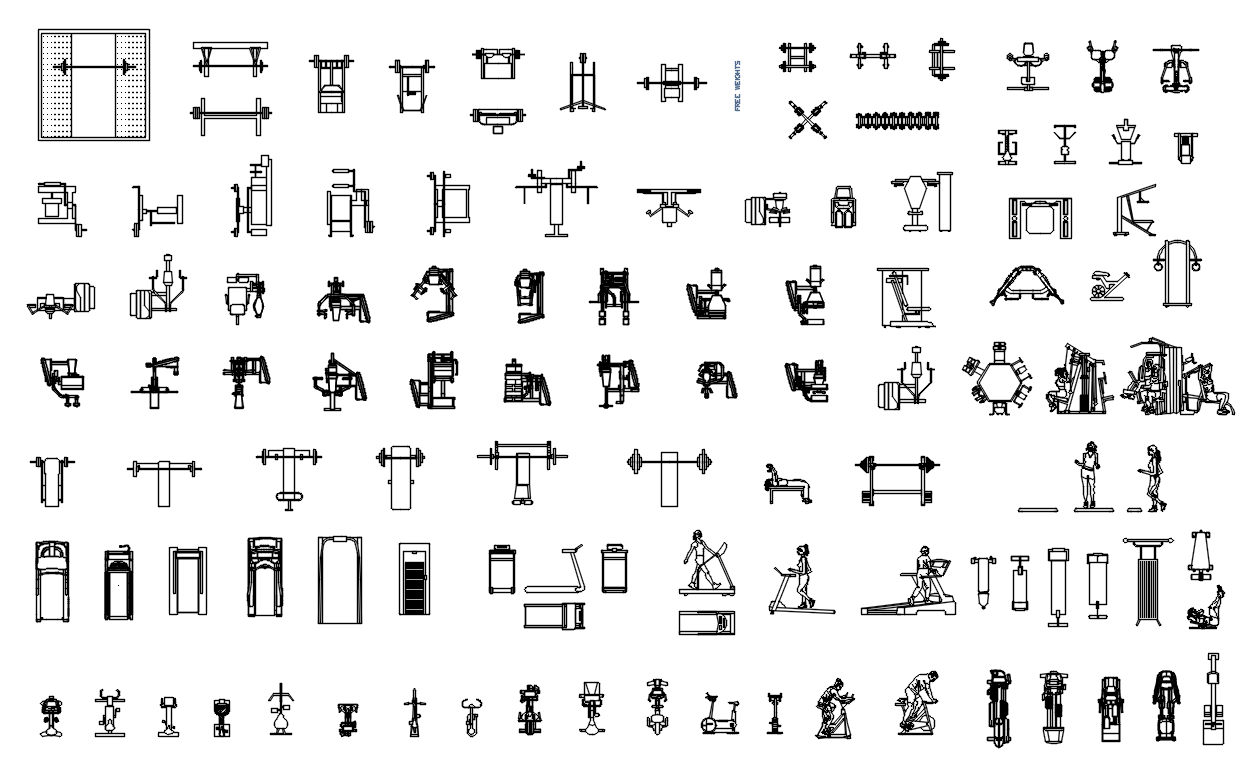 Gym Equipment Layout DWG CAD Drawing File for Accurate Design