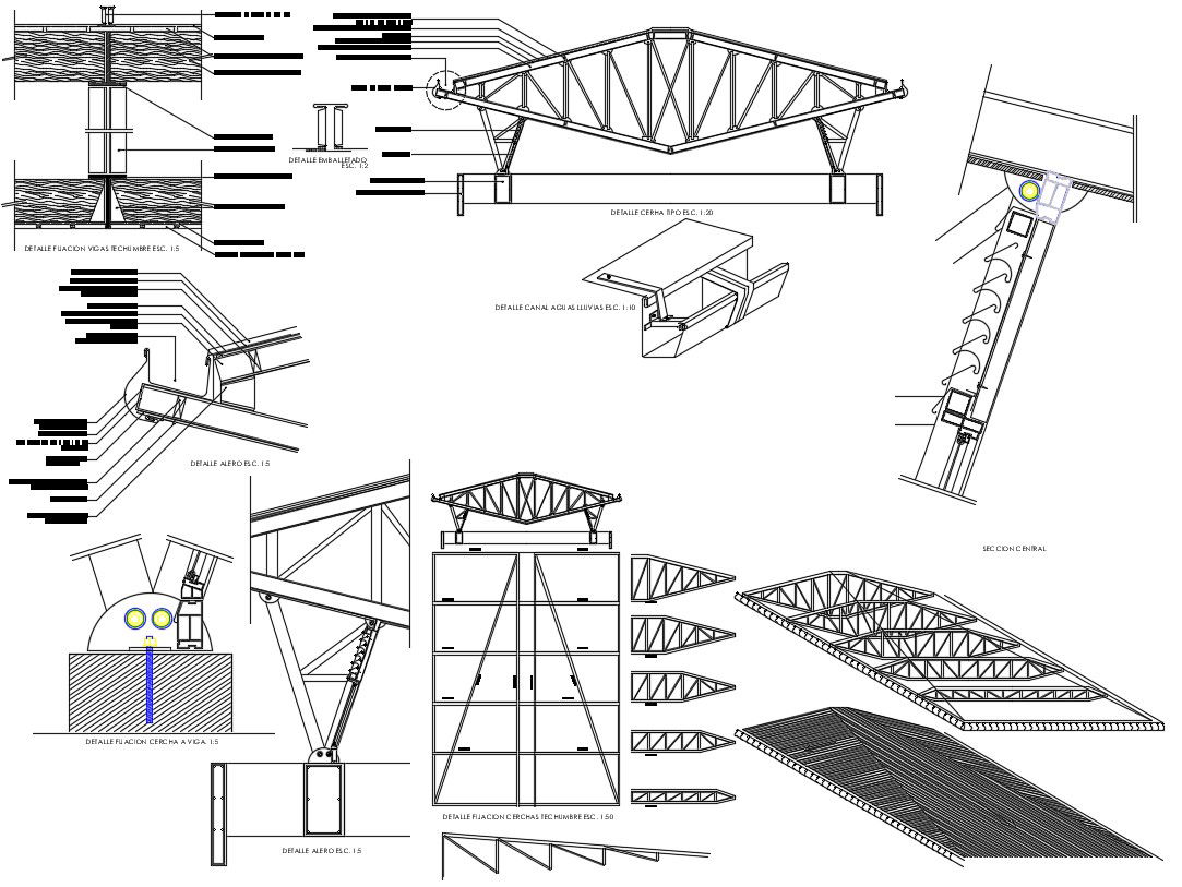 Gable Roof Truss CAD Drawing