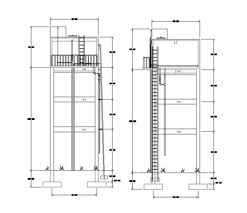 Gallon elevated tank detail is given in this Autocad drawing file. Download now.