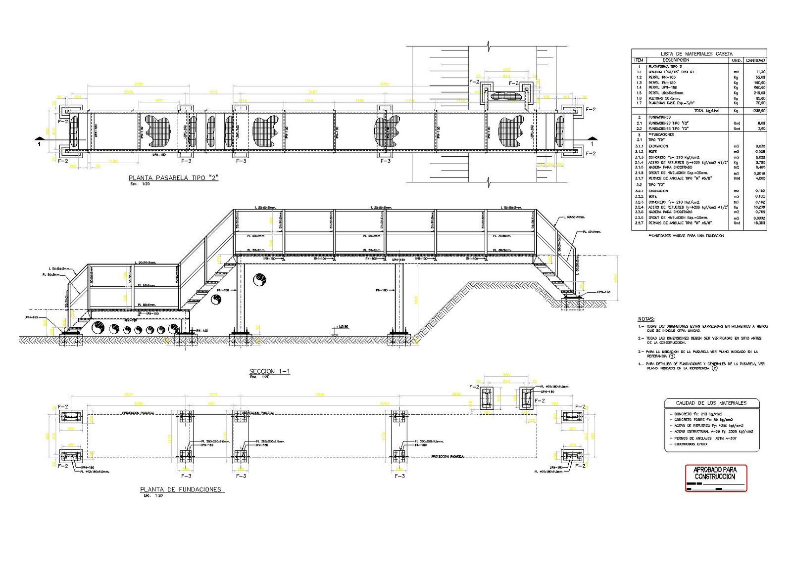 Gang plank plan and section dwg file