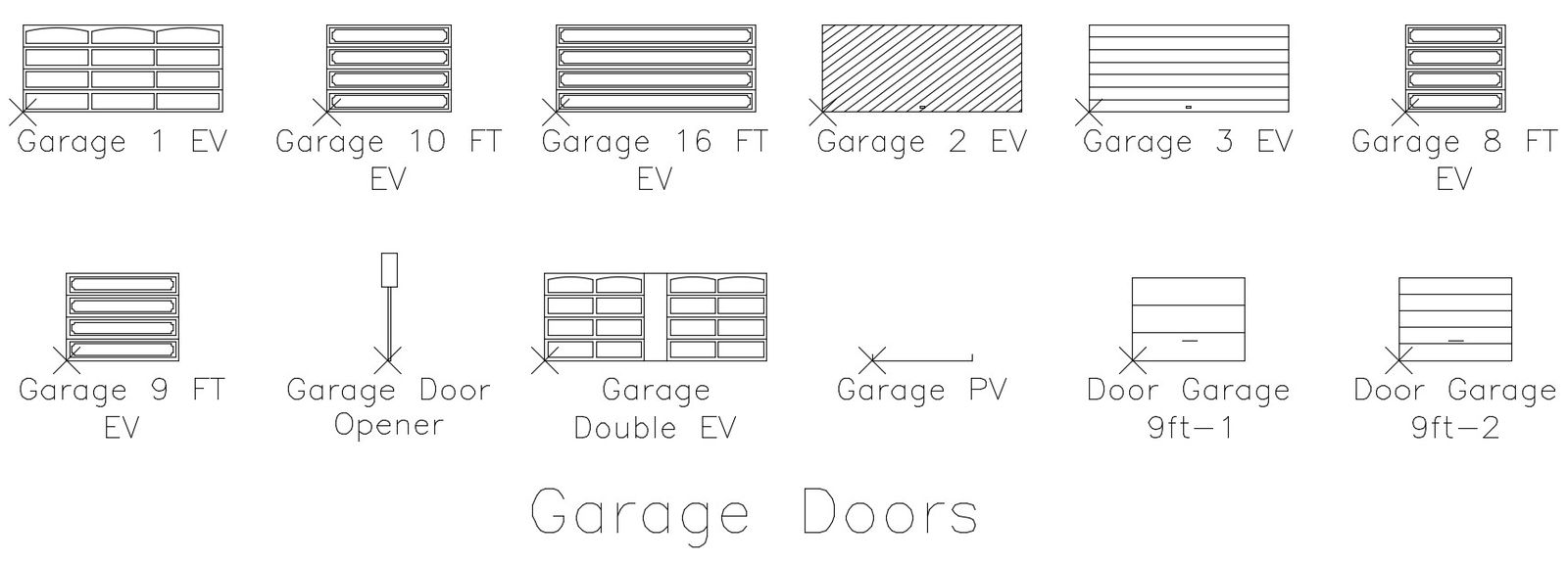 Garage Doors CAD Block