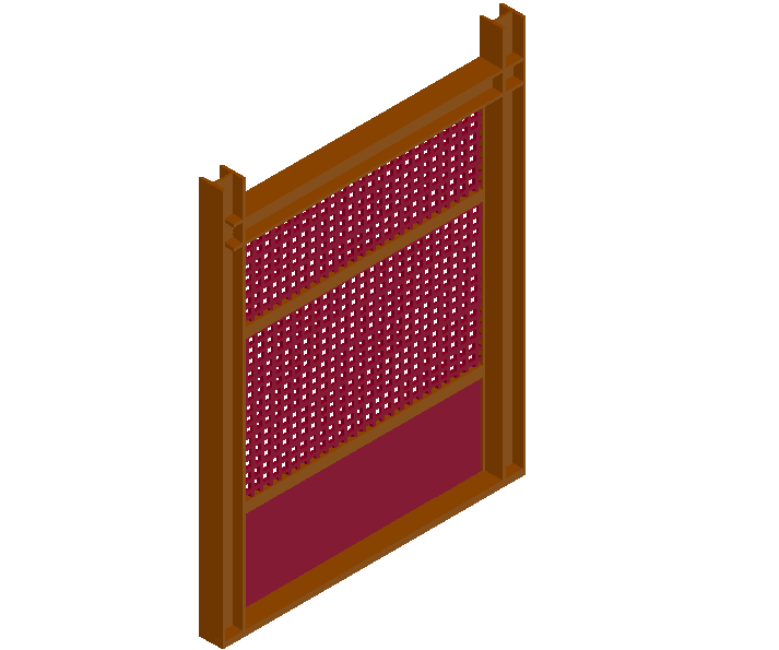 Garage access door view in 3d