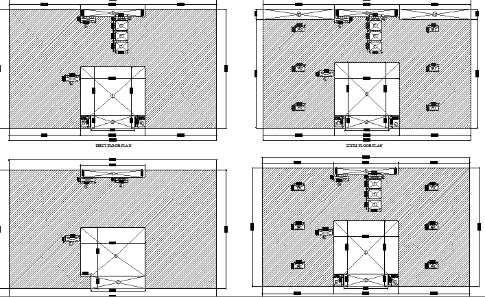 Garden Cafeteria and Parking Area of Hotel Architecture dwg file