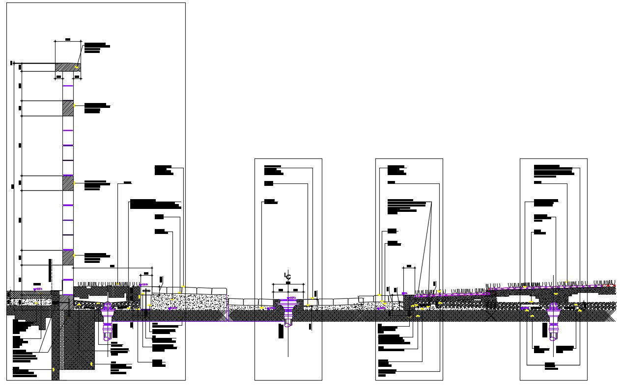 Garden Landscaping Plants With Water Reservoir System AutoCAD File