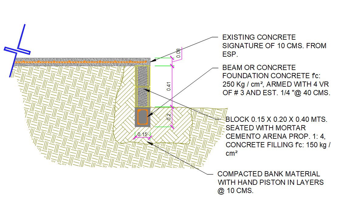 Garden Wall Line DWG File