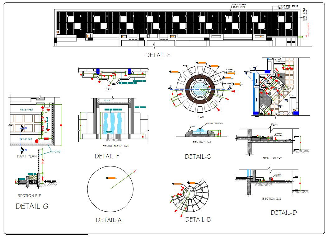 Garden Water Fountain DWG File