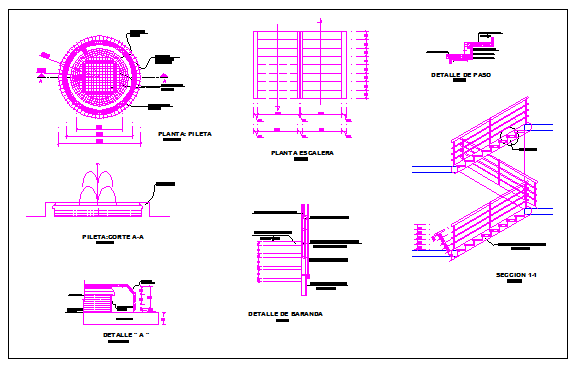 Garden decorative equipment architecture project dwg file