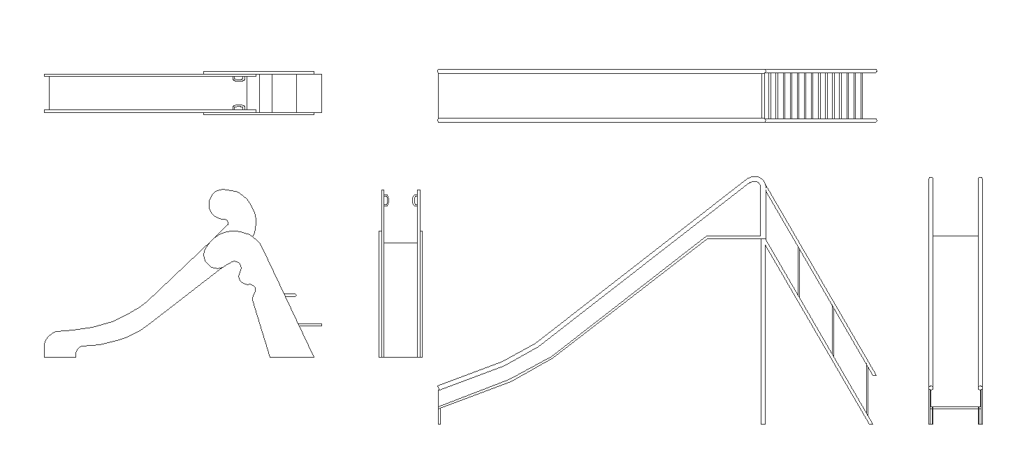 Garden equipment detail elevation 2d view layout autocad file