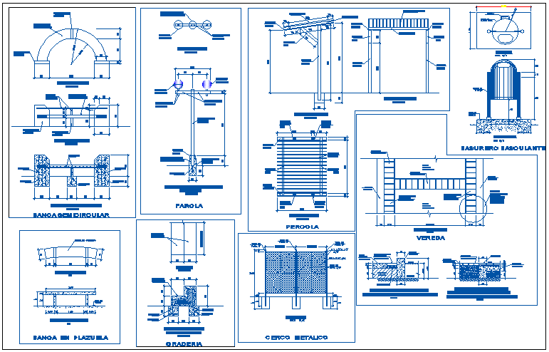 Garden indoor equipment installation details dwg file