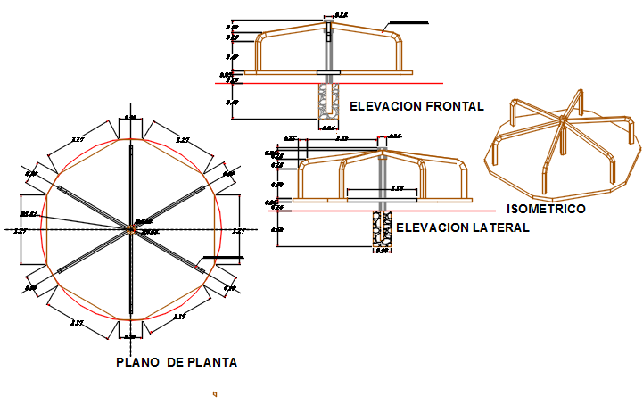 Garden playing equipment detail view dwg file