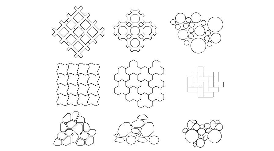 Garden Tile Bloke Fee CAD Blocks File