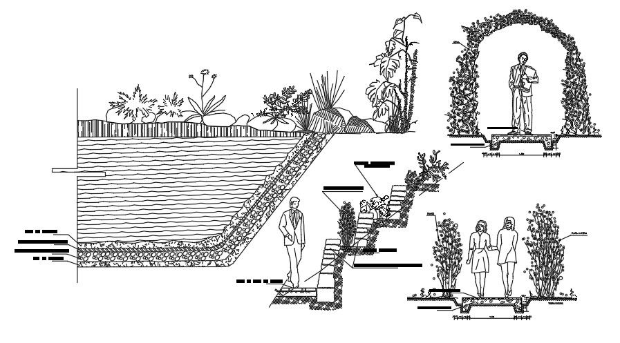 Download Garden Walking Path Design AutoCAD DWG File Free Now