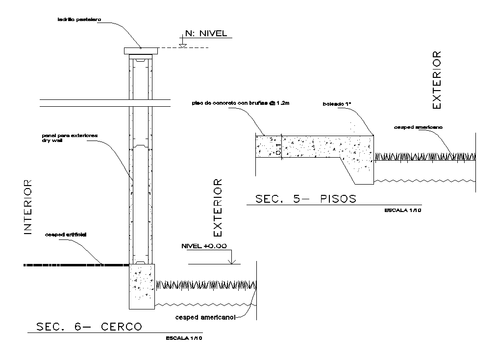 Garden Wall Section Free Download AutoCAD Drawing DWG File