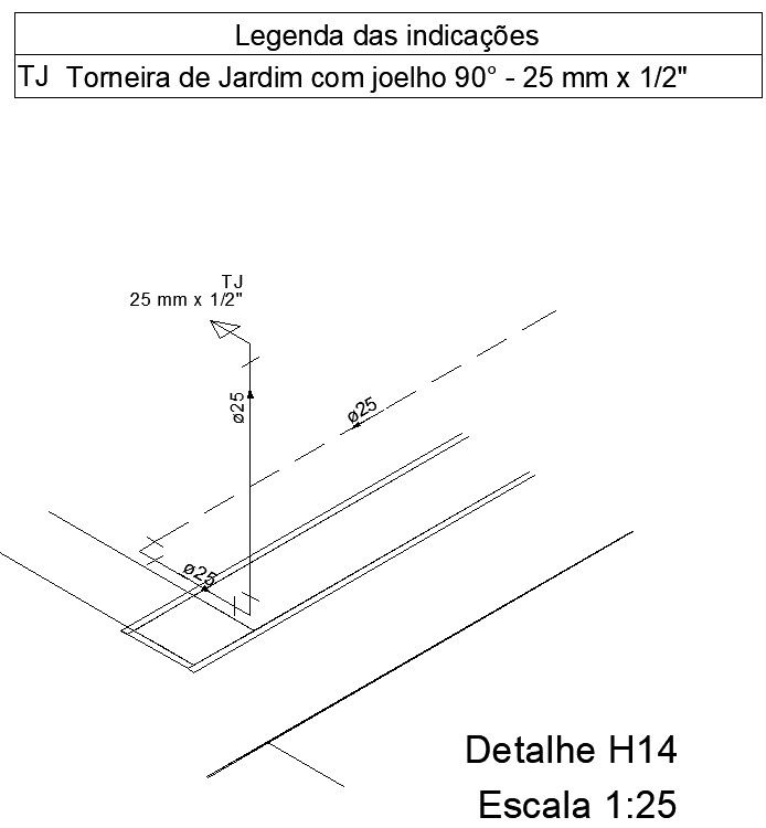 Garden faucet with knee 90° details in AutoCAD, dwg file.