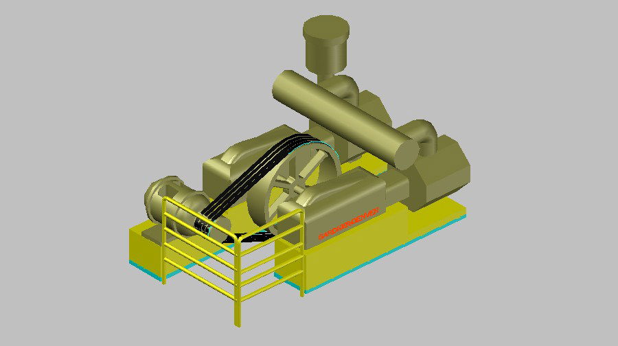 Gardner Denver compressor 3d machine cad drawing details dwg file