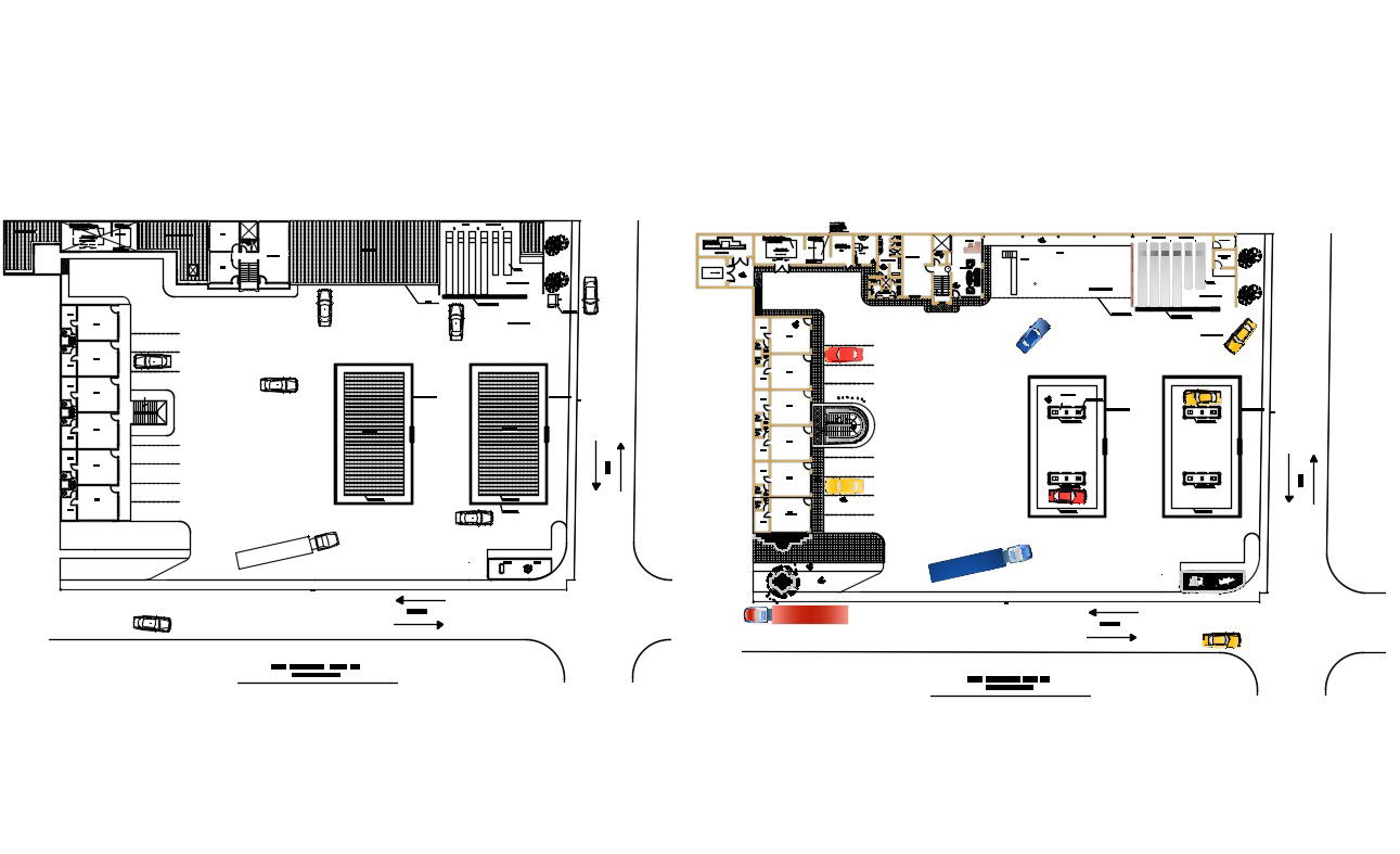 Gas installation plant building floor plan details dwg file