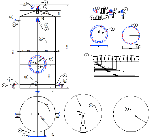 Gas tank architecture project dwg file