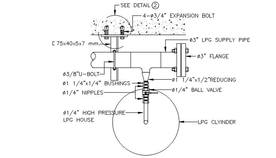 Gas Cylinder Head Top View CAD Drawing Download DWG File