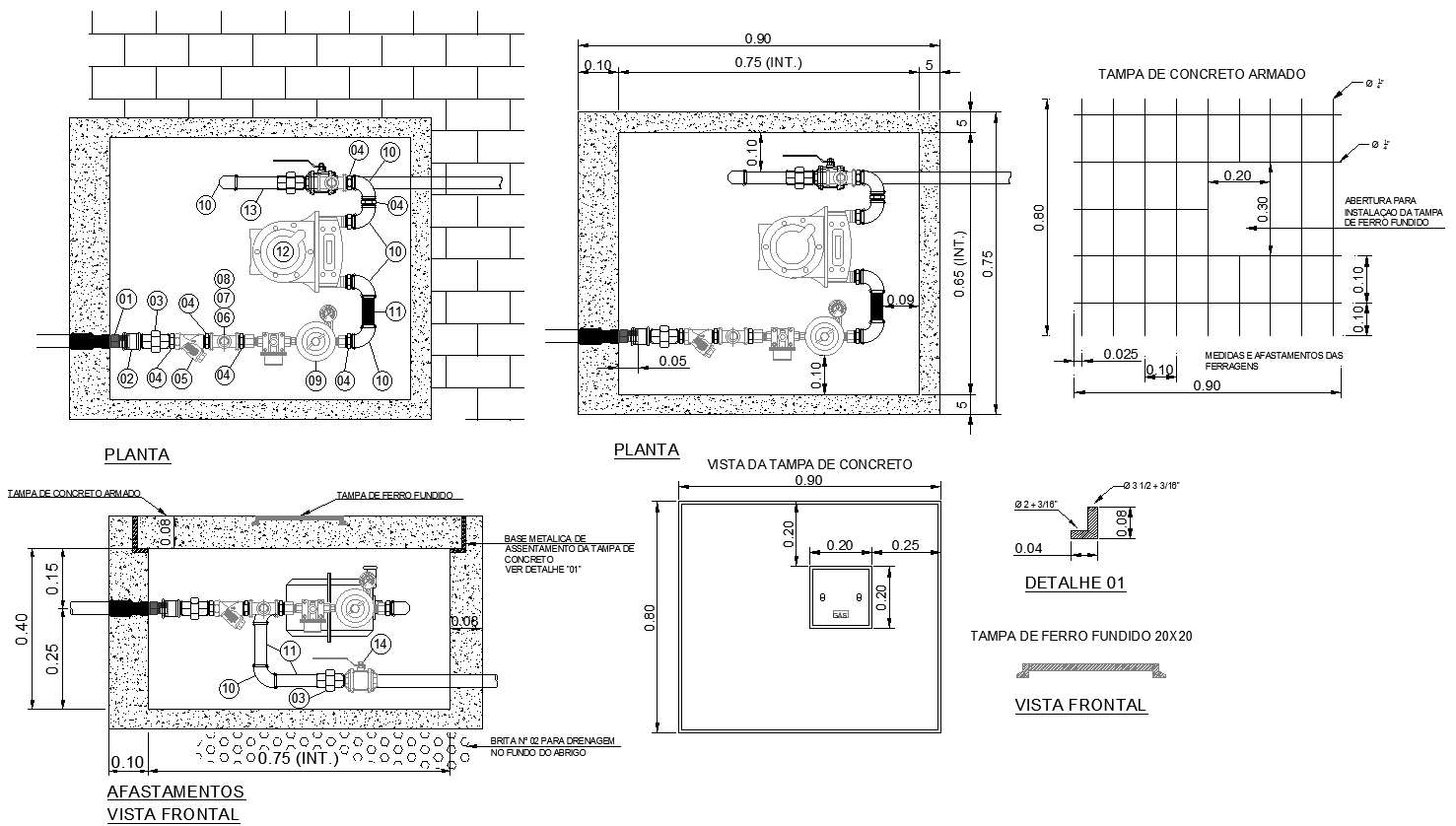 Gas Pipeline Plan Design with Section Plan Details AutoCAD DWG