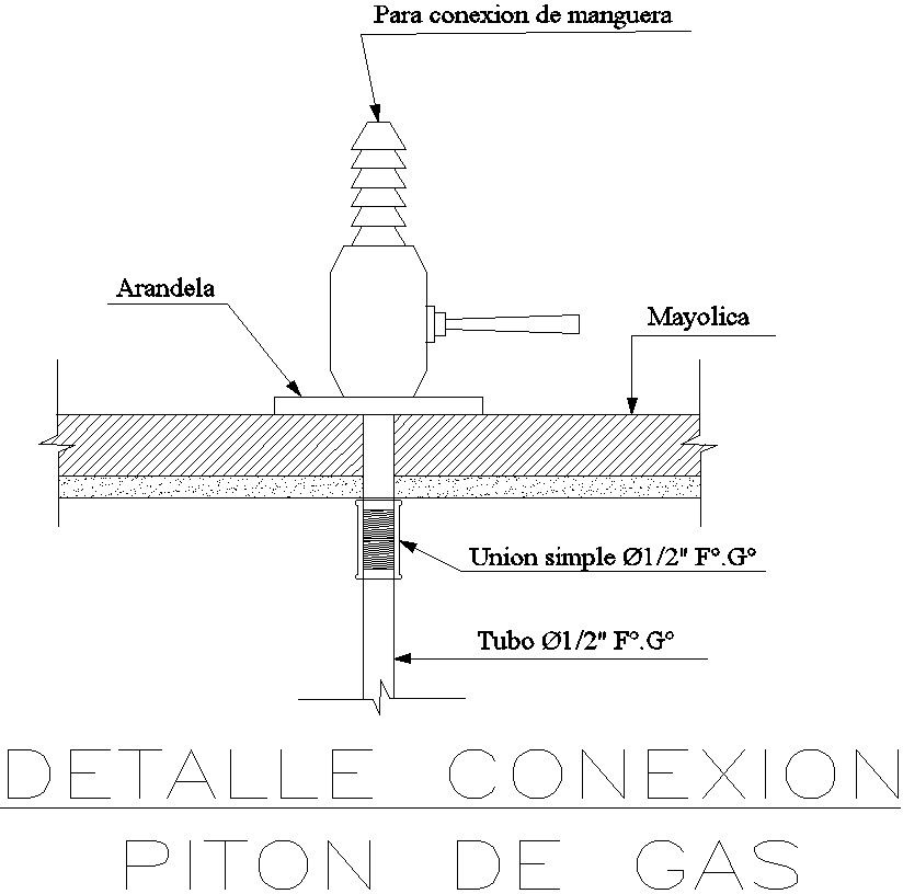 Gas pipe connection design in detail AutoCAD drawing, dwg file, CAD file