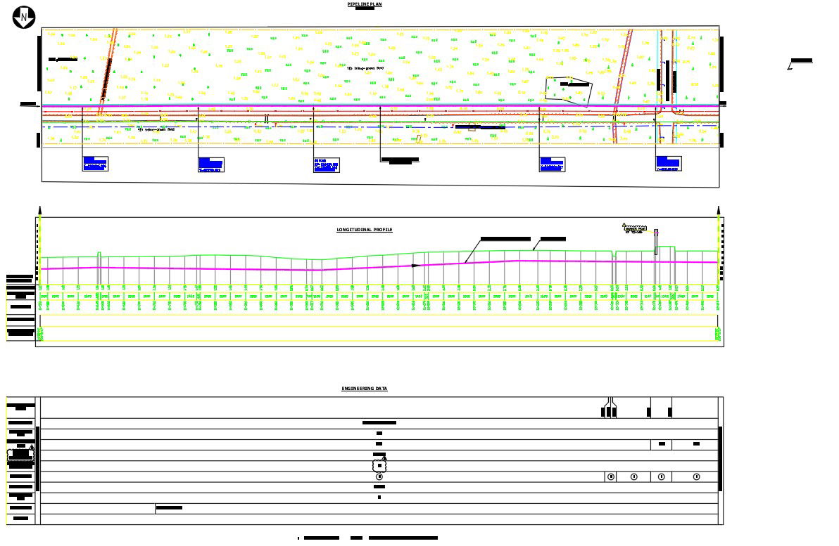 Gas pipeline plan in detail AutoCAD 2D drawing, dwg file, CAD file