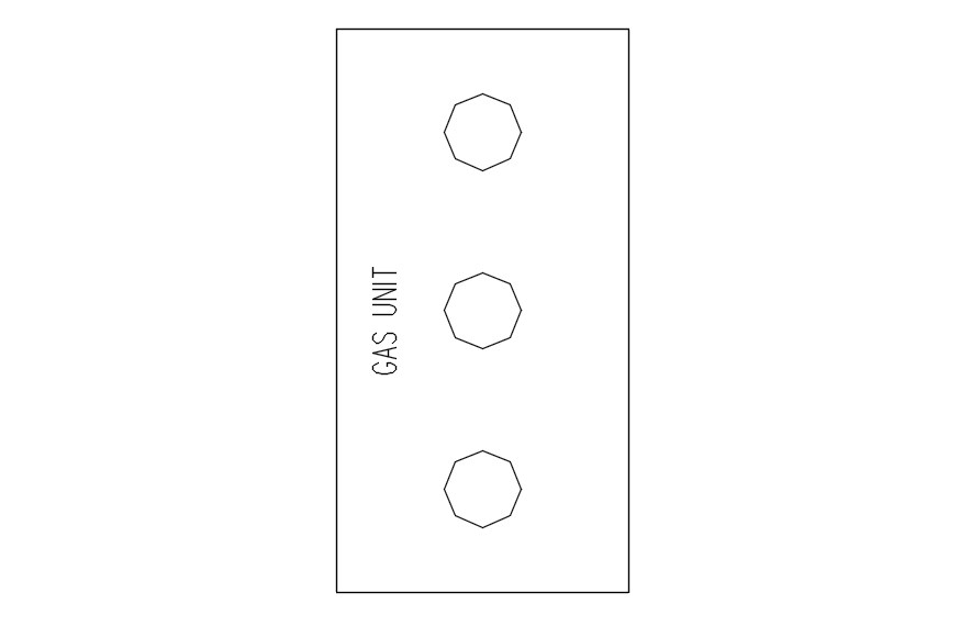 Gas unit CAD block in AutoCAD, dwg file, CAD file