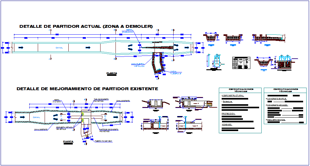 Gate design view with detail and sectional view dwg file