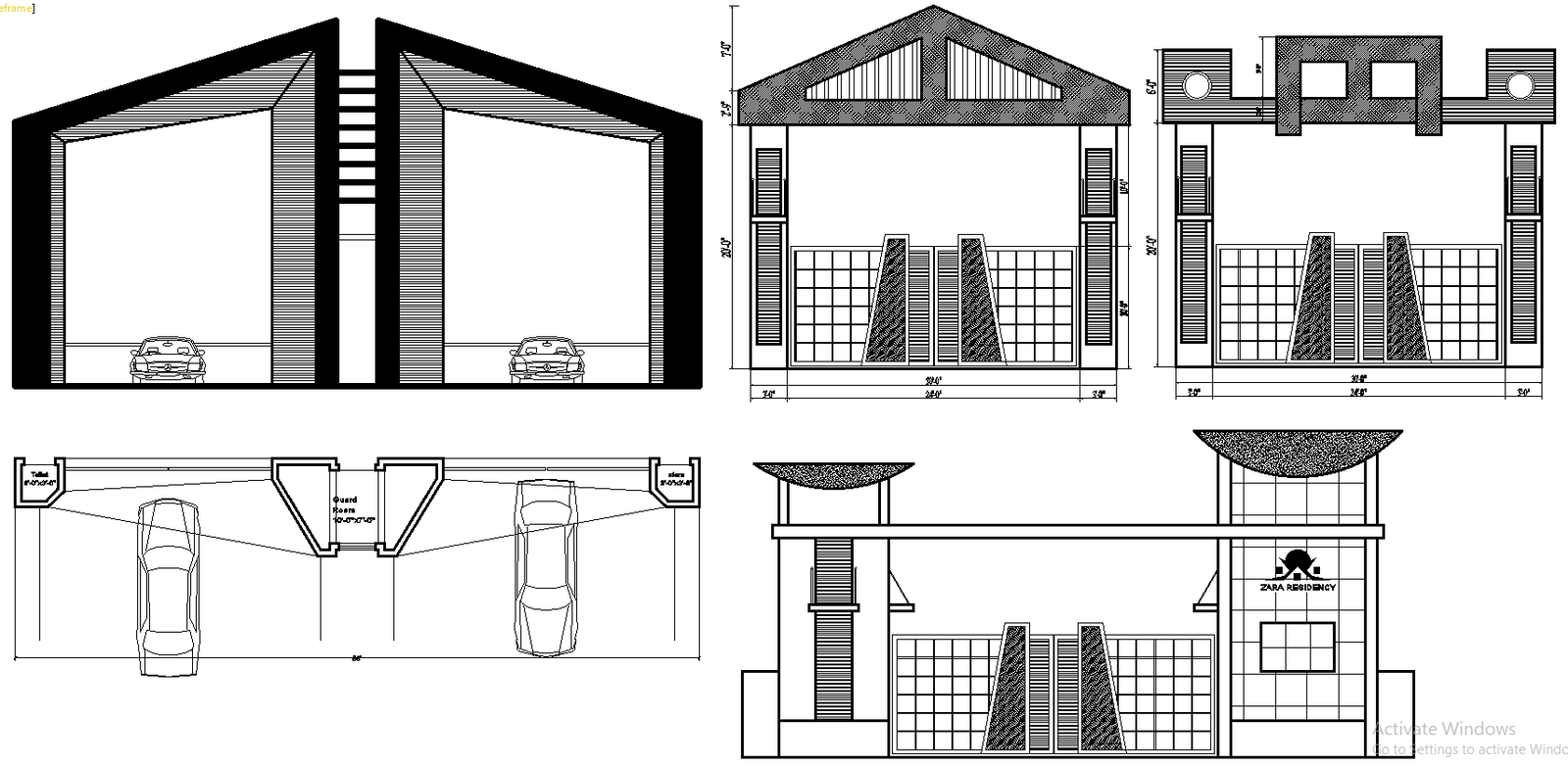 Gate Elevation Plan Design AutoCAD DWG Download