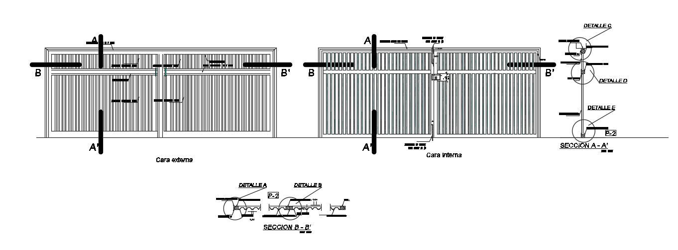 Gate External face is given in this AutoCAD drawing model.Download now.