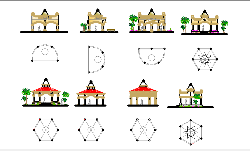 Gazebo Plan And Elevation stated in this AutoCAD drawing file