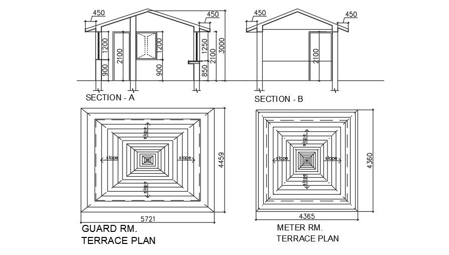 Gazebo Plan And Section CAD File