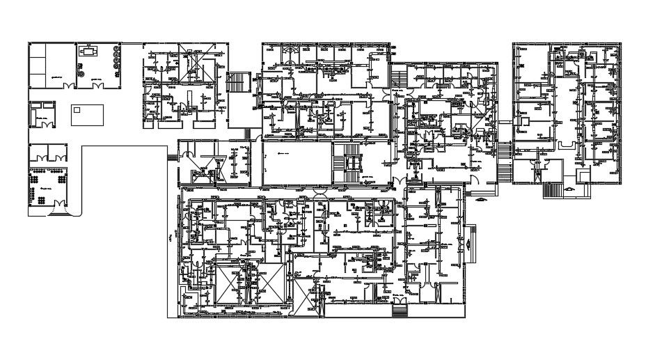 General Hospital Floor Plan In AutoCAD File
