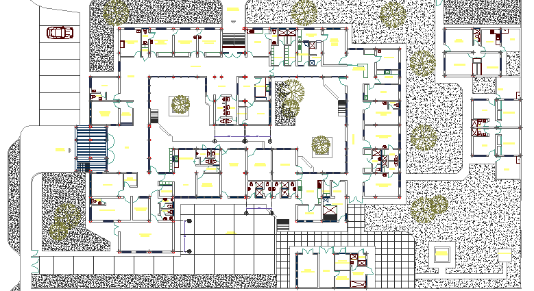 General Hospital Landscaping and Structure Details dwg file