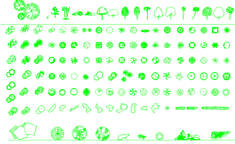 General blocks of trees and plant design dwg file