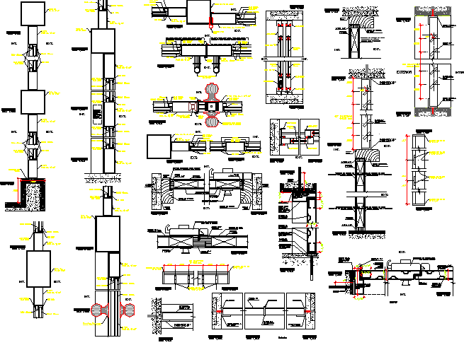 General carpentry details of hotel door dwg file