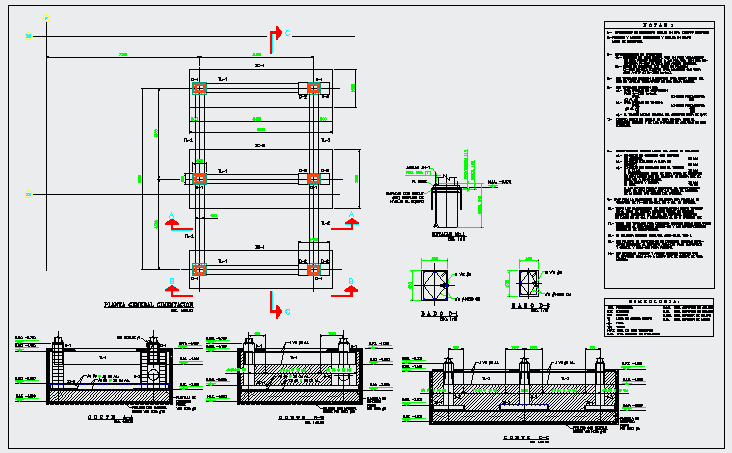 General foundation plan design of Tower for trash design