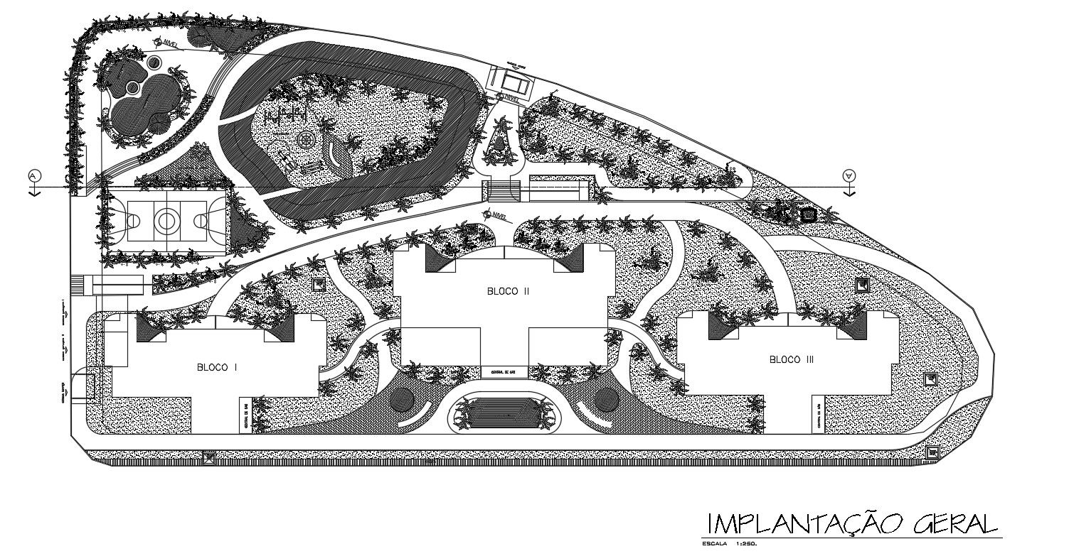 General layout 2d plan of a building area dwg file