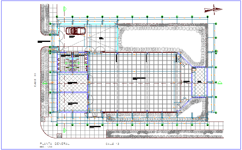General plan of multipurpose room dwg file